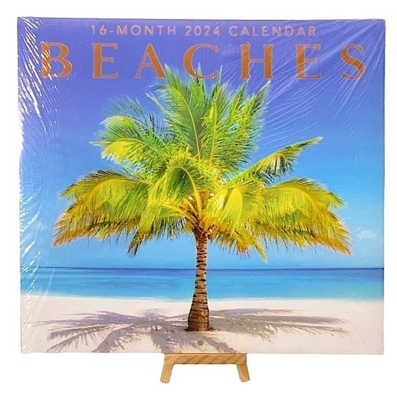 Calendar 2024 Tropical Beaches 16 Months Full Size Wall Calendar Gift 12 X 22 In - Picture 4 of 16